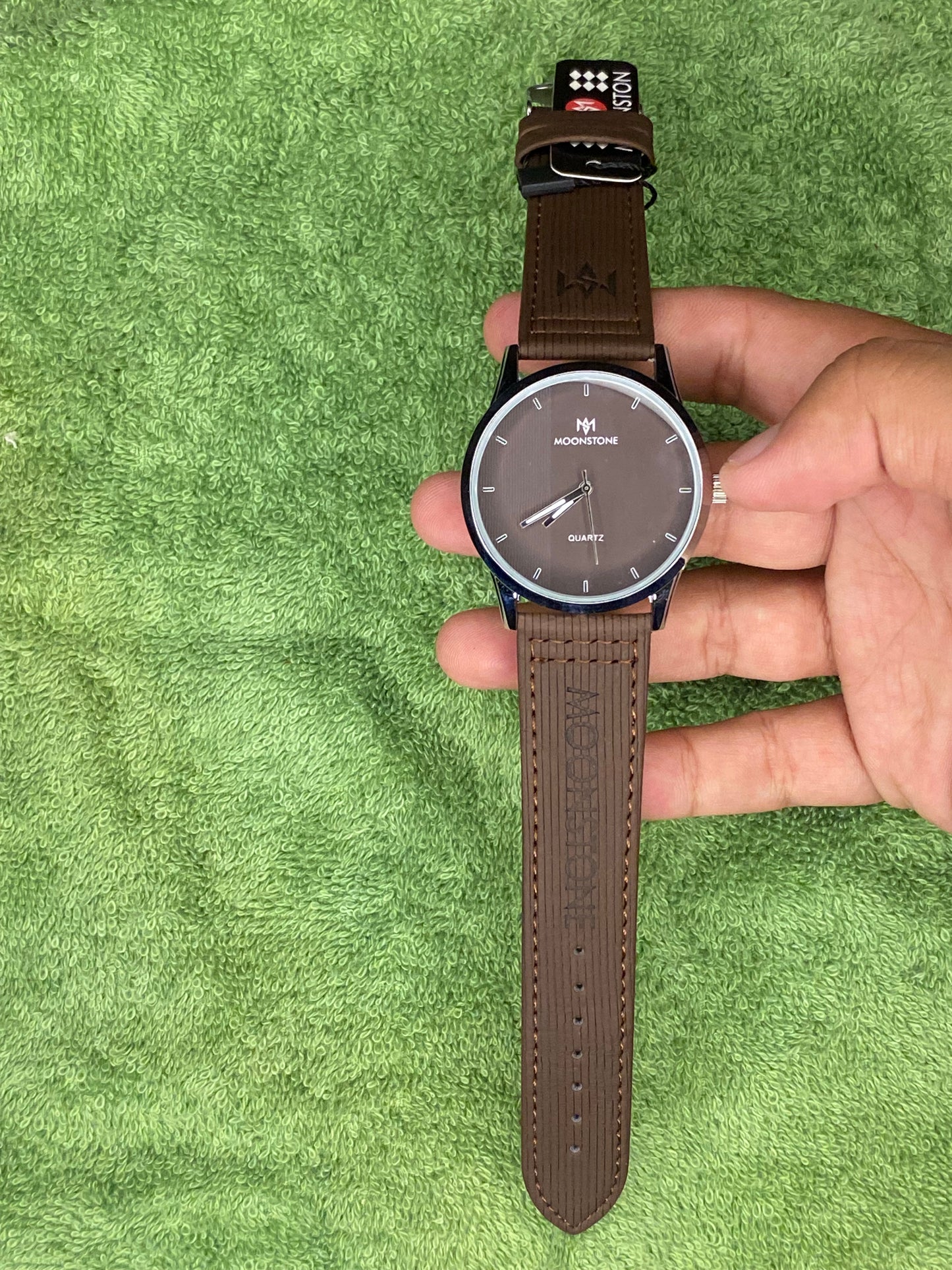 Moon Stone Model 1 Brown Color Leather Straps Watch