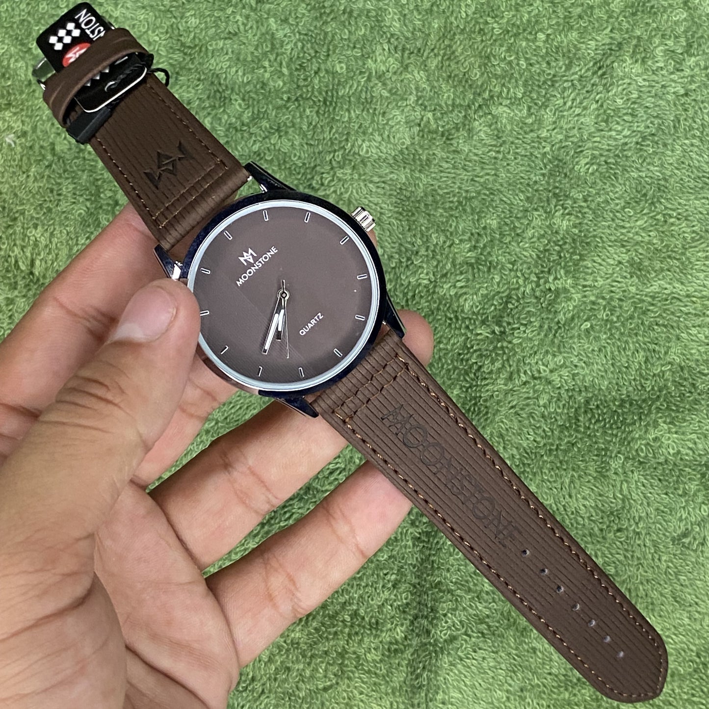 Moon Stone Model 1 Brown Color Leather Straps Watch
