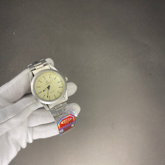 Orignal Omega Silver Chain With White Dial
