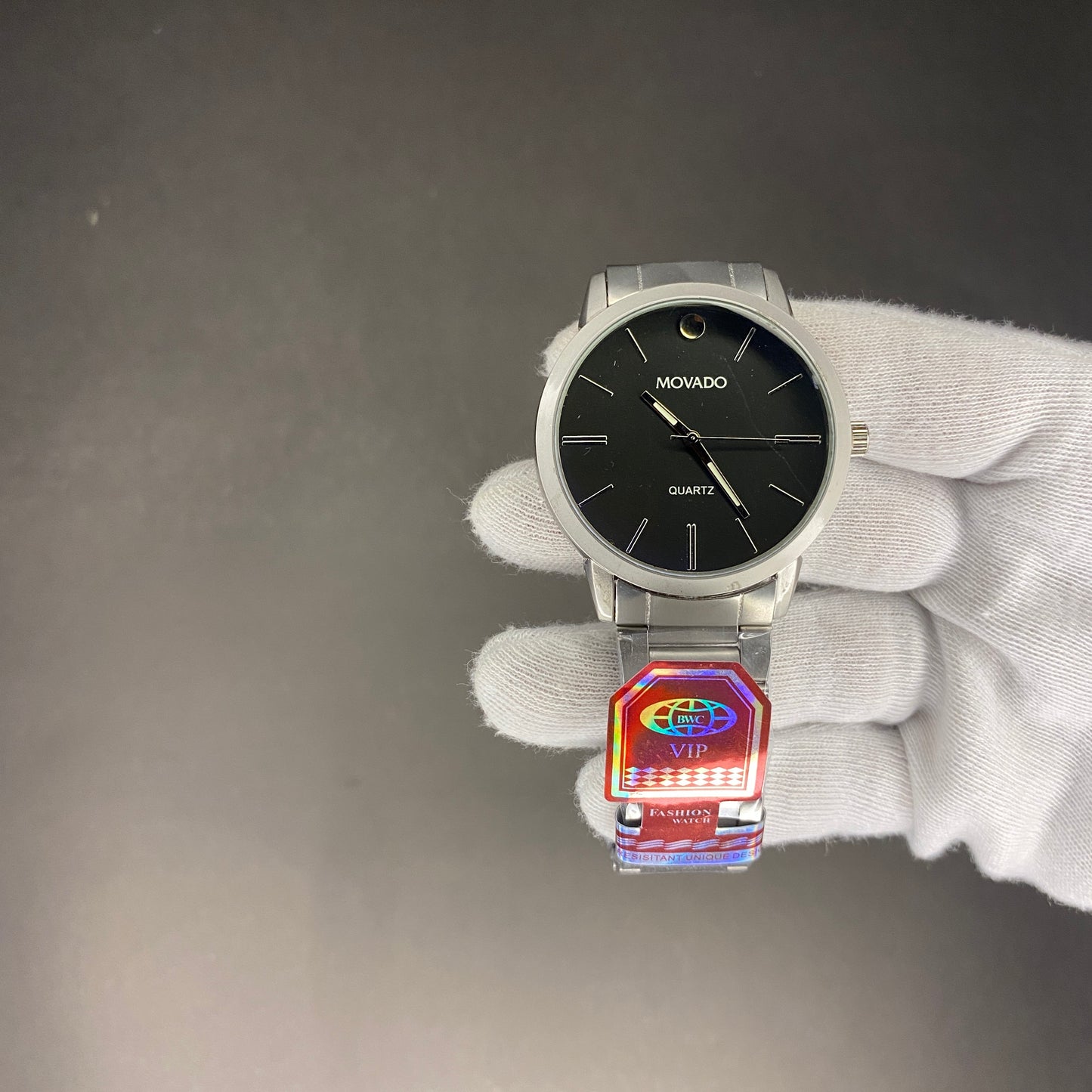 Orignal Movado Silver Chain With Blue Dial